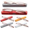 Unisex Mini Tragbare Metallrahmen Lesebrille Mit Metallgehäuse Heiße Schlanke Brille Vision Care Reader Brille +1,0 bis 4,0