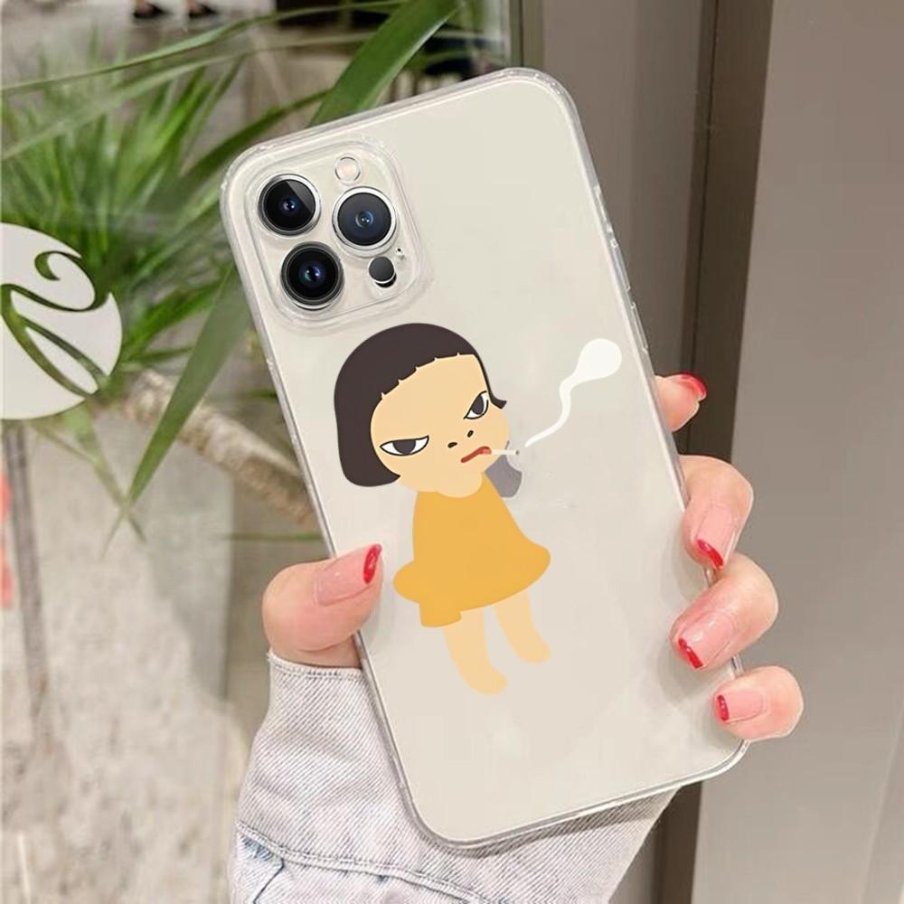Art Cartoon Aesthetic Yoshitomo Nara Case For iPhone 15 13 14 Pro Max XS XR 12 11 Pro 13 Mini 6 7 8 Plus Soft Clear Back Cover