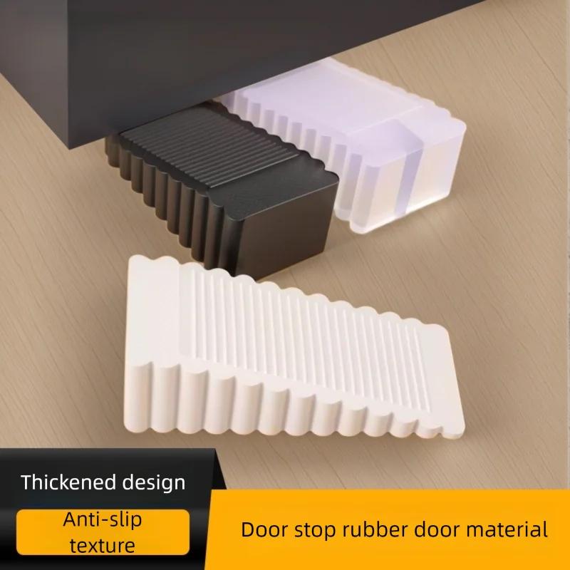Anti-Collision Moveable Door Stopper - Safety Silicone Rubber Wedge Door Barrier for Home