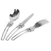 3PCS Set Knife Fork Spoon Camping Cutlery Set Stainless Steel Portable Folding Tableware Set