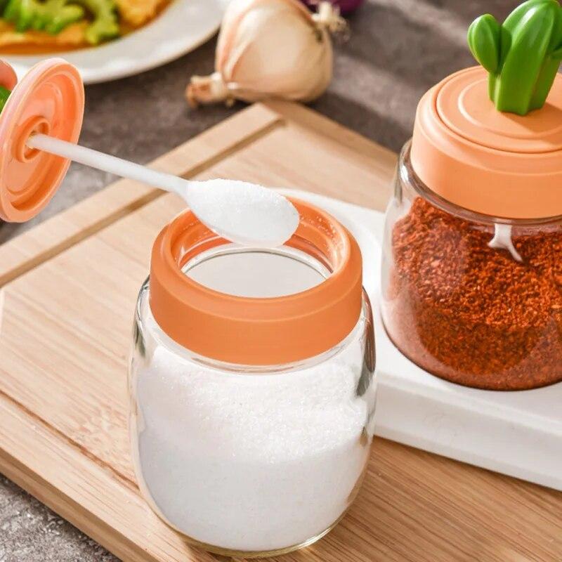 Cactus Kitchen Season Tank Salt Tank Flavor Box Seasoning Bottle Combination Set Seasoning Bottle