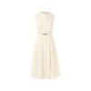 Linen Old Money Style Sleeveless Pleated A-line Dress