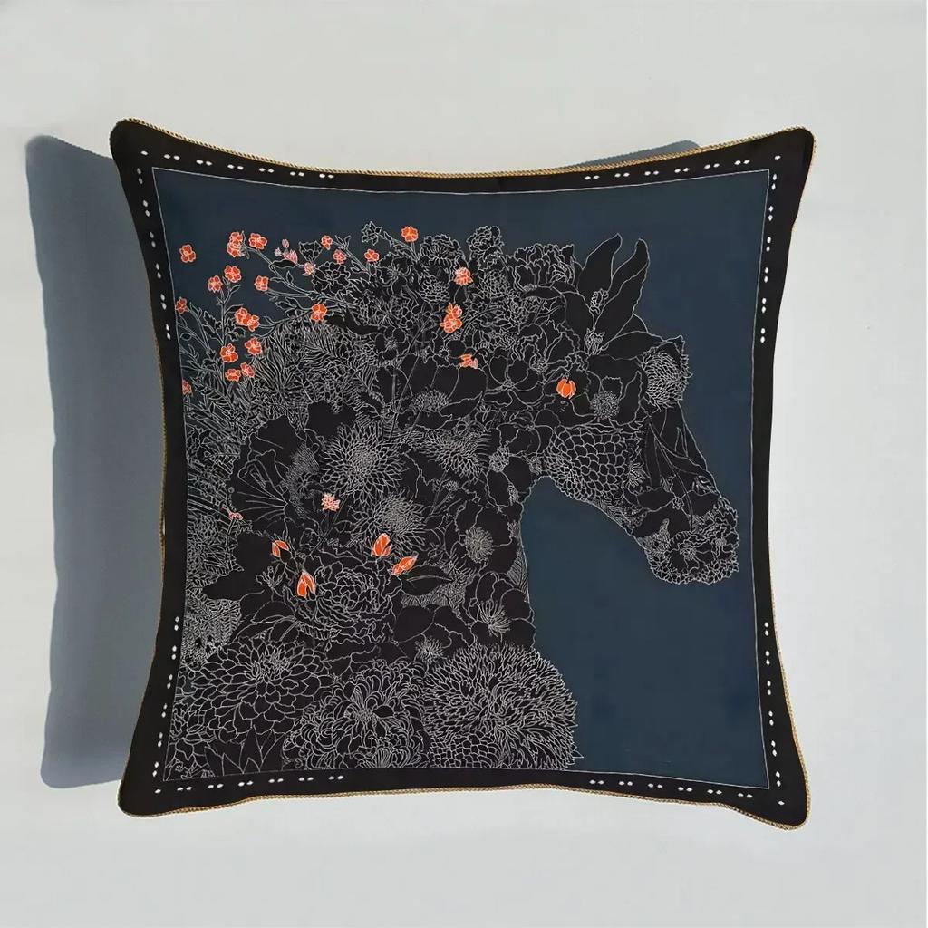 40/45/50/60cm Throw Pillow Polyester Cushion Cover Print Palace Rose Horse Pattern Sofa Couch Pillows for Home Decor Pillowcase