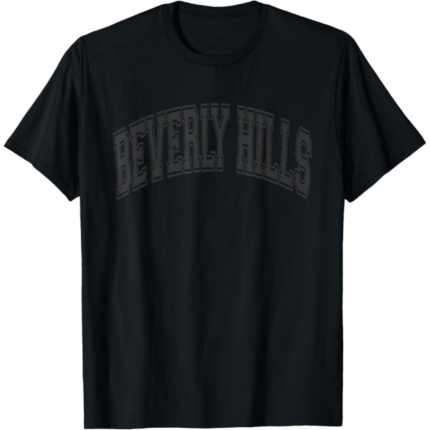 Beverly Hills Arched Style Black Text and Outline T-Shirt XXXXXL чёрный