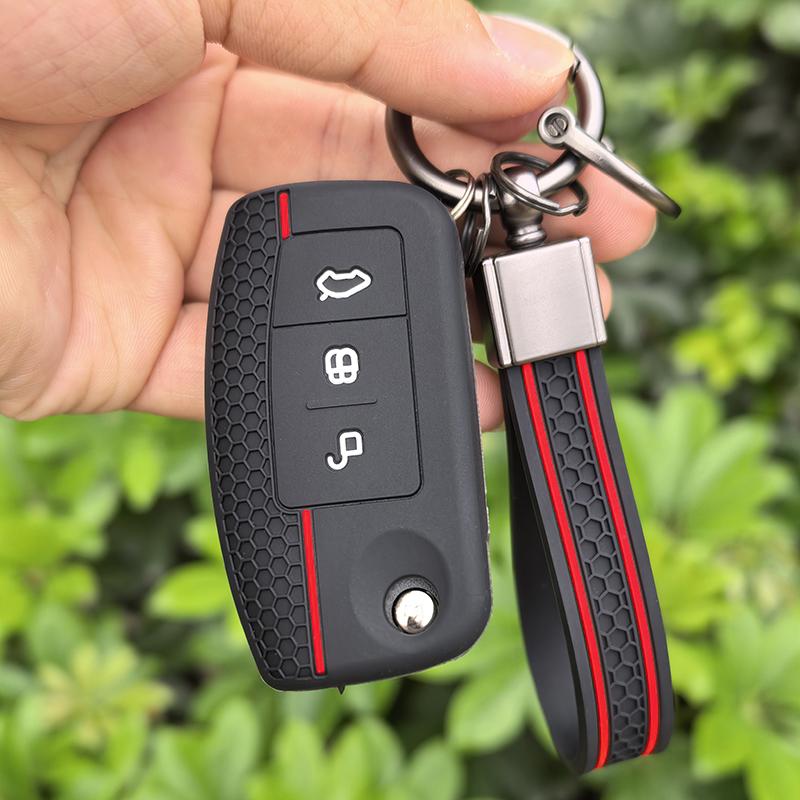 2026 4 Buttons Silicone Car Key Case for Ford Fusion F150 F-150 2015 2016 2017 Folding Keychain Remote Control Accessories Cover
