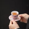 Sush Ceramic Enamel Palace Style Individual Teacup & Saucer Gift Set