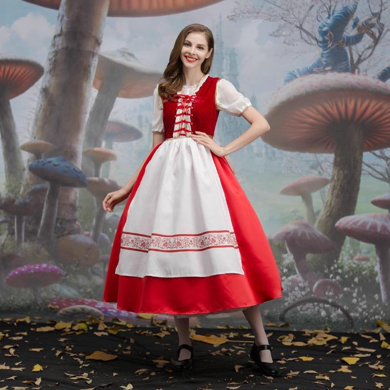 Halloween Costume Little Red Riding Hood RPG Uniform Stage Show Costume Cloak