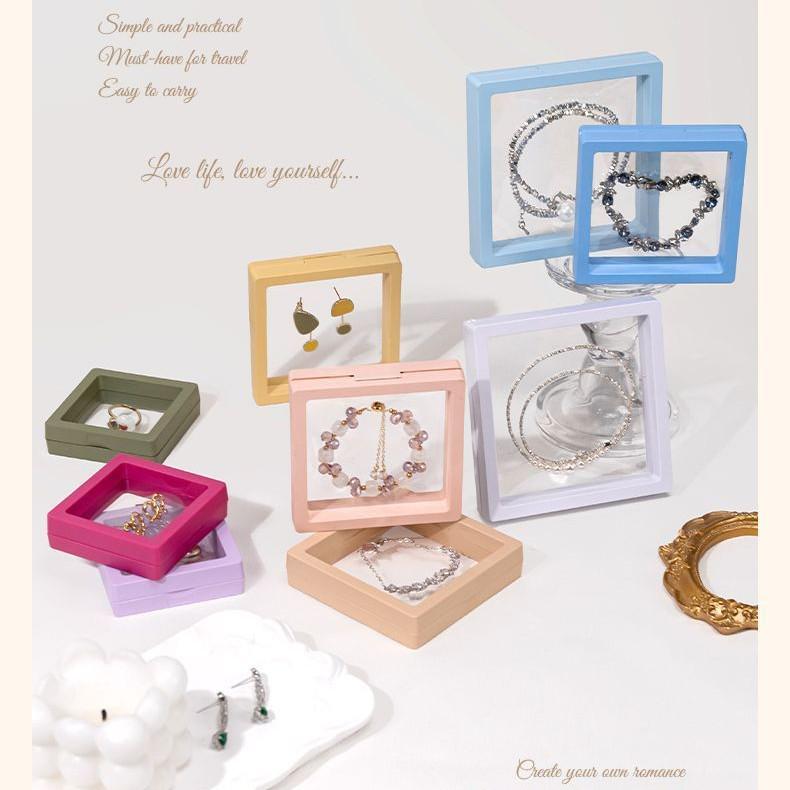 Transparent PE Film Suspended Jewelry Display Box for Rings, Necklaces, Bracelets