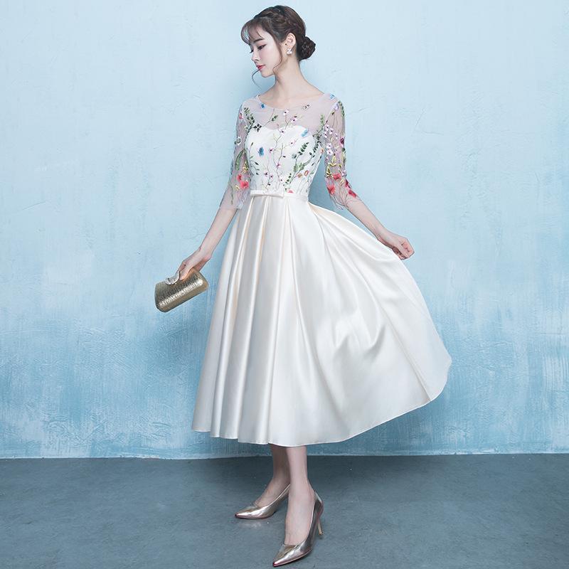 Evening dress new elegant party medium and long bridesmaid dress party dress skirt slim and thin