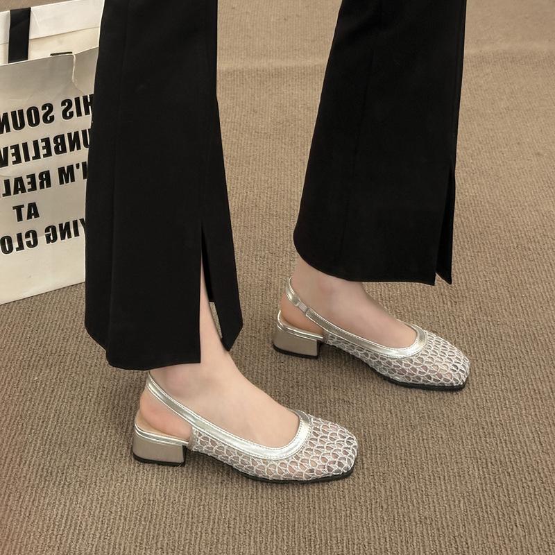 Coarse heel bag head sandals temperament niche single shoes women's 2025 new retro with skirt Mary Jane high heels