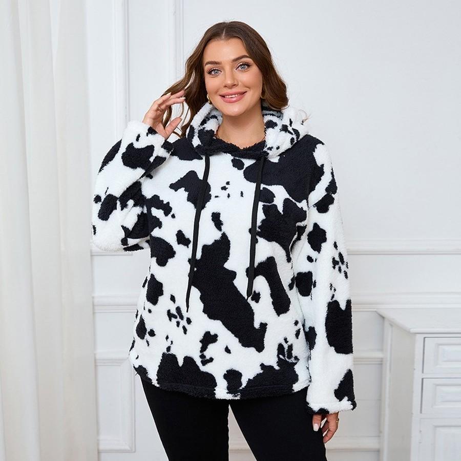 Plus Size Women's Oversized Long Sleeve Fleece Hoodie