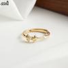 Effie Queen Offene Ringe 925 Sterling Silber AAAAA Funkelnder Runder Zirkonia Verzierung Schleifenknoten Design Fingerring Geschenk für Sie SR330