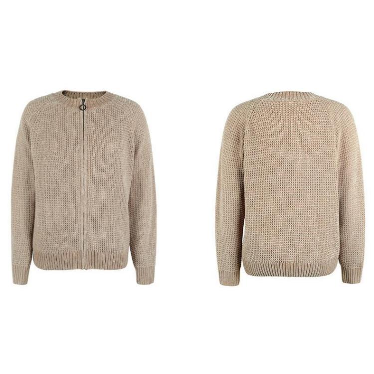

Loose Vintage Solid Color Knitwear Autumn Winter Cardigan Sweater V Neck Hooded Long Sleeve Top L хакі
