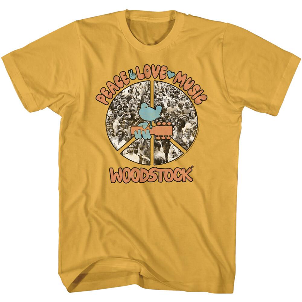 Woodstock 1969 The Crowd Peace Love Music Men T Shirt Rock Soul Music Merch S