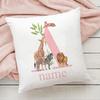 Personalized Pillow Case Initial with Name  Safari Animal  Pillow Cover Kids Bedroom Wild Party Decor Kids Birthday Shower Gift