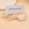 5 Pairs Elegant Wrapped Imitation Zircon Round Hoop Earrings Exaggerated Geometry Big Round Earrings Women's Party Set Zircon