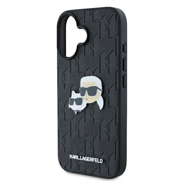 Karl Lagerfeld KLHCP16SPGKLKCPK iPhone 16 6.1" black/black hardcase Monogram Karl&Chaoupette Head Pin