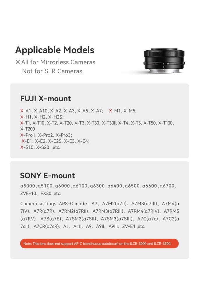 TTArtisan AF 14mm Prime Lens Fujifilm X Lens Autofocus Lens Lightweight Fuji X Interchangeable Lens Mirrorless Camera Compatible and Commemorative