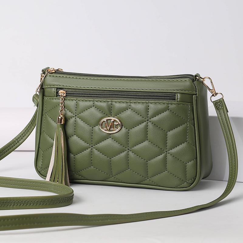 

Летняя женская сумка кроссбоди большой вместимости, нишевая личность Instagram, женская сумка с кисточкой на одно плечо 26*7.5*16cm зелёный