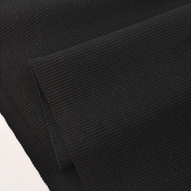 Tecido Canelado Algodão Elastano Tricô Elástico Punho Cós Perna Braços Moletom Parte Inferior Camiseta Tops Acabamento Canelado Jersey Tecido Canelado
