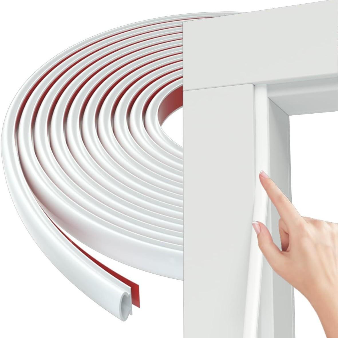 6M Weather stripping Door Seal Window And Door seal strip Soundproofing self-Adhesive Backing D-shape bedroom Door Weather Strip белый
