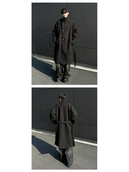 High Street Style Woolen Coat for Men and Women - Loose Mid-Length Korean Over-the-Knee Trench for Autumn/Winter