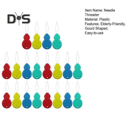 Nadeleinfädler, kürbisförmiger Nadeleinfädler aus Kunststoff für Senioren, Nadeleinfädler-Werkzeug zum Sticken und Handnähen, 20 Stück