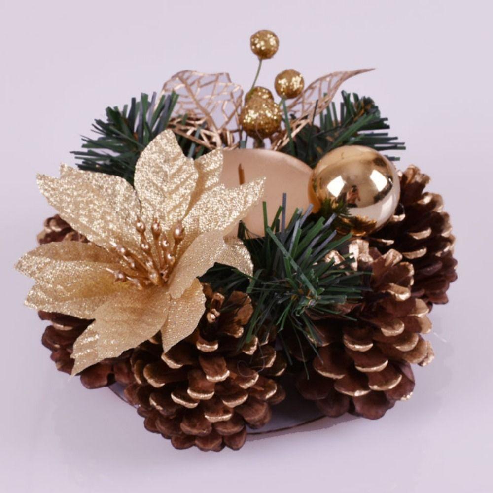 

Artificial Floral Simulation Wreath Lamp Stand Safety Flower Aromatherapy Candlestick Living Room Style 1