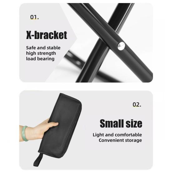 Mini Folding Stool with Carry Bag Portable Lightweight Heavy Duty Outdoor Camping Backpacking Beach Picnic Fishing Collapsible Chair Seat