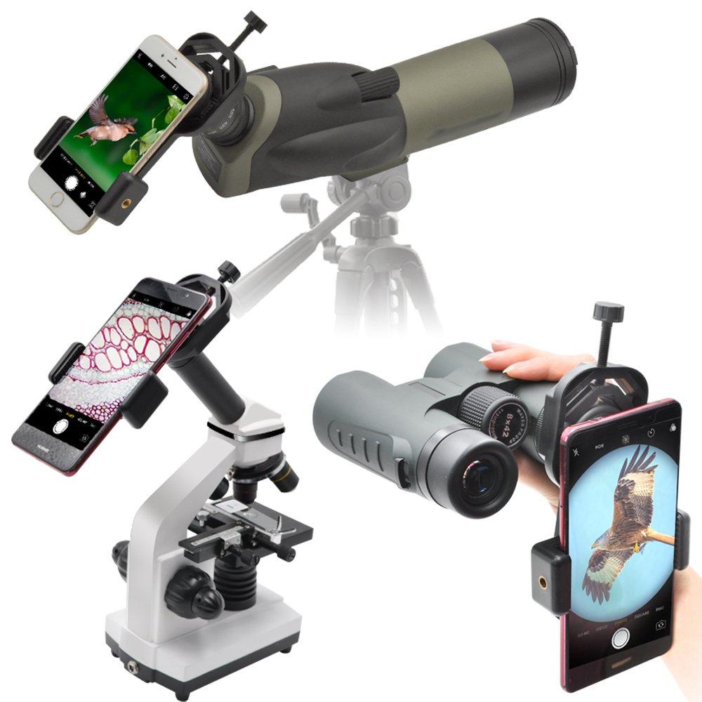 ANQILAFU Universal Cell Phone Adapter Mount Compatible with Spotting and Microscope for Recording Fits Eyepieces Diameter Advanced Plastic Material -