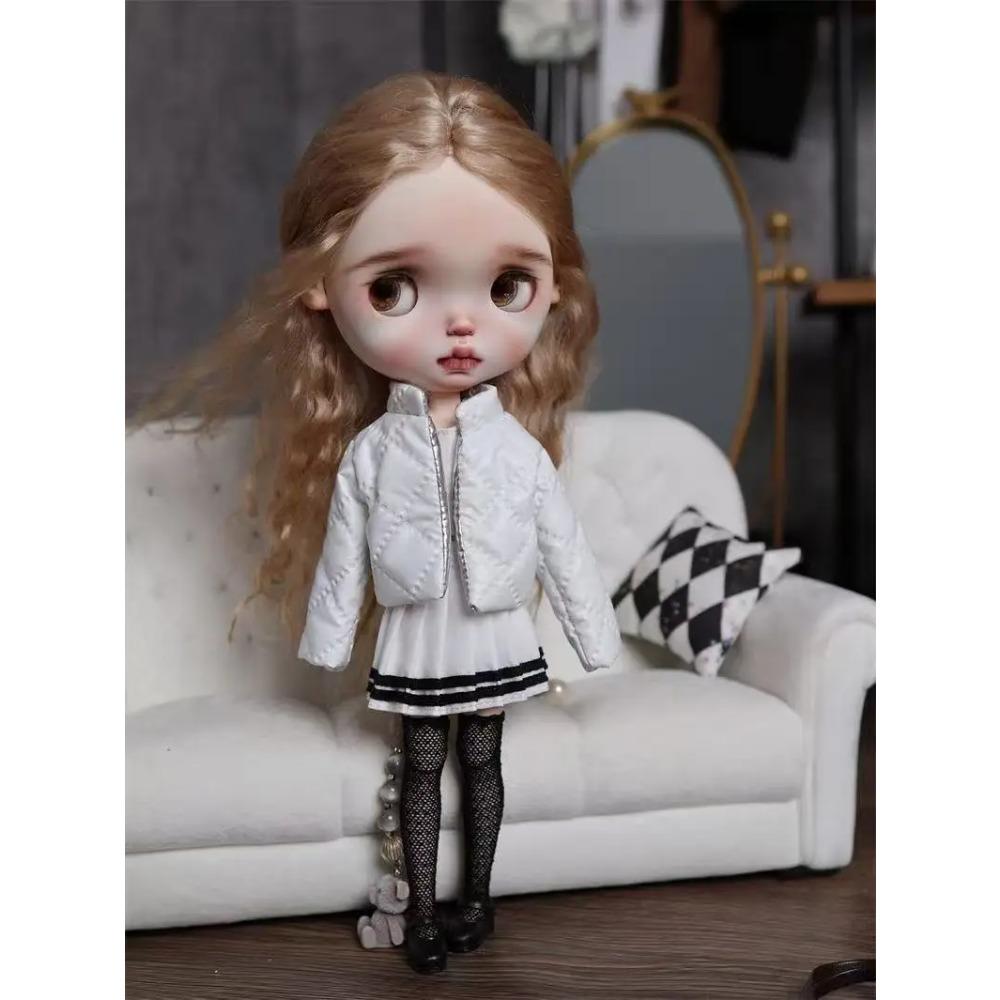 1/6 Blythe Doll Clothes Outfit Warm Cotton Coat Suit Winter Coat Down Jackets Doll Clothing Accessories