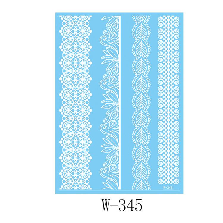 Black And White Lace Tattoo Sticker Wedding Bride Waterproof Tattoo Sticker Tattoo