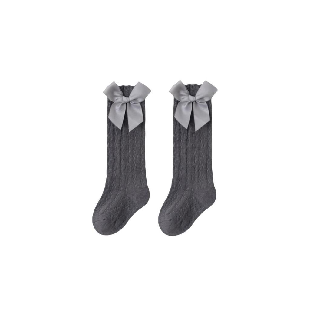 Summer Mesh Baby Socks with Bow - High Tube, Mosquito-Proof, Loose Mouth, Perfect for Spring/Summer
