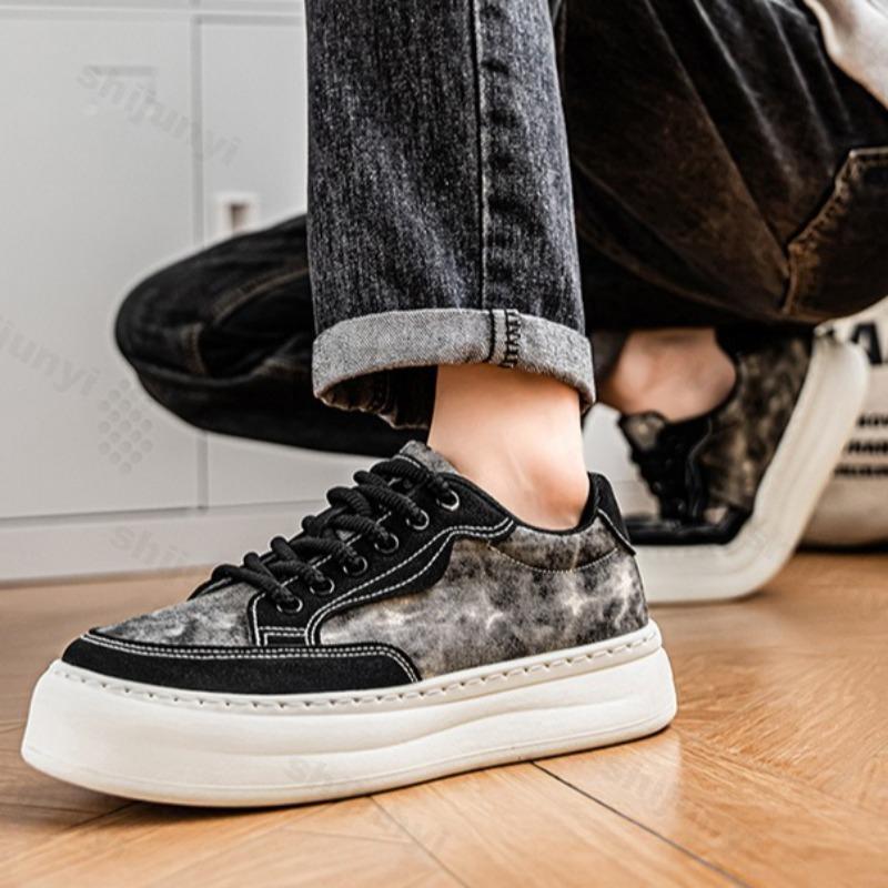 Fashion Men's Casual Low Top Thick Soled Canvas Shoe 2025 Autumn New Fashion Trend Versatile Comfortable Niche Design Platform sneakers