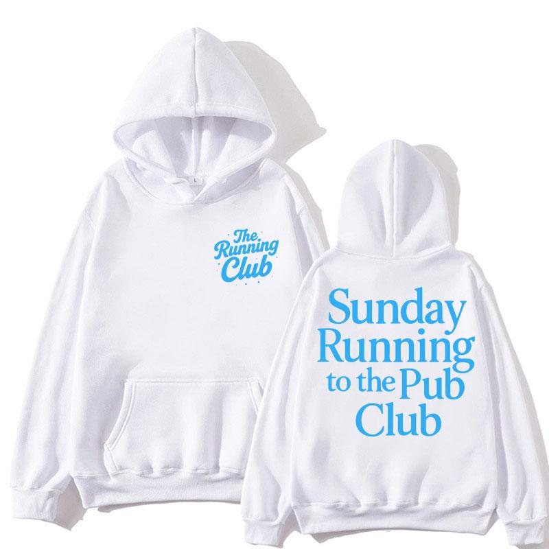 Sonntag Laufen Zum Pub Club Hoodie Herren Damen Sport Trendige Sportbekleidung Fleece Übergroß Lässig Beliebte Sweatshirts