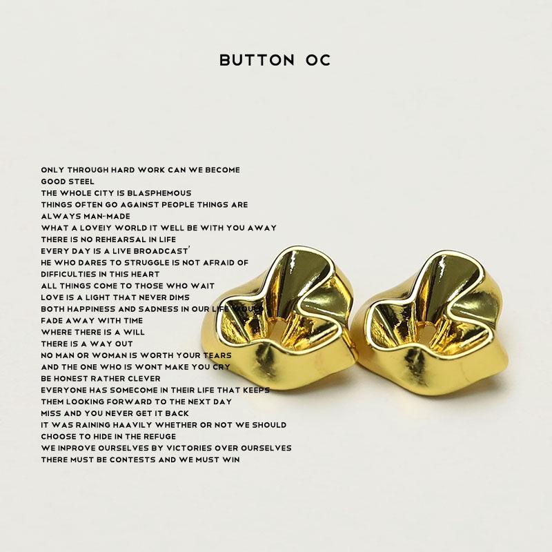 5Pcs Special-Shaped Hollow Metal Buttons Women'S Suit Buttons Xiaoxiang Simple Style Suit Cardigan Big Clothes Buttons