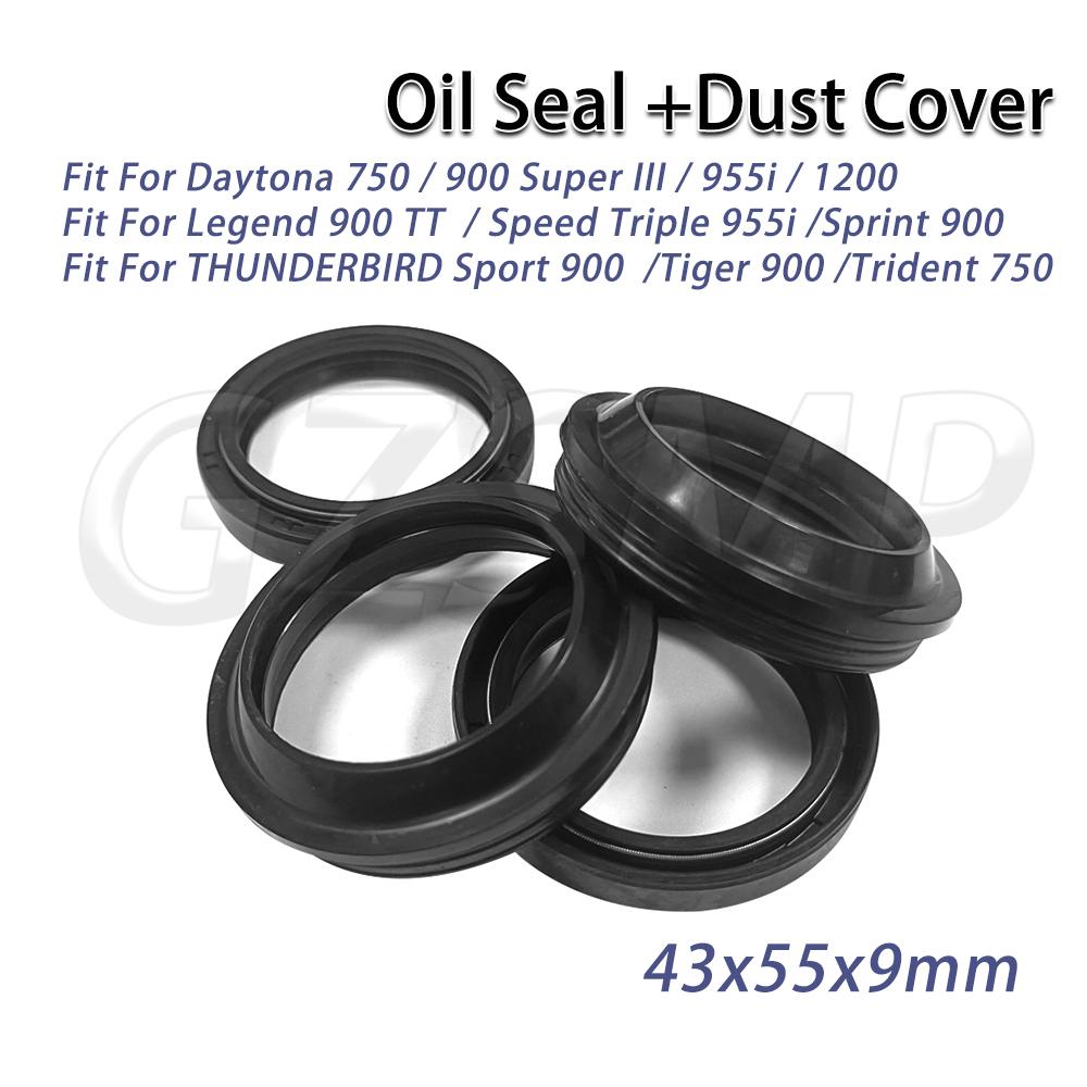 43x55x9 Fit for Triumph Daytona 750 900 955i 1200 Sprint 900 Trident 750 Trophy 900 1200 Front Fork Oil Seal Dust Seal