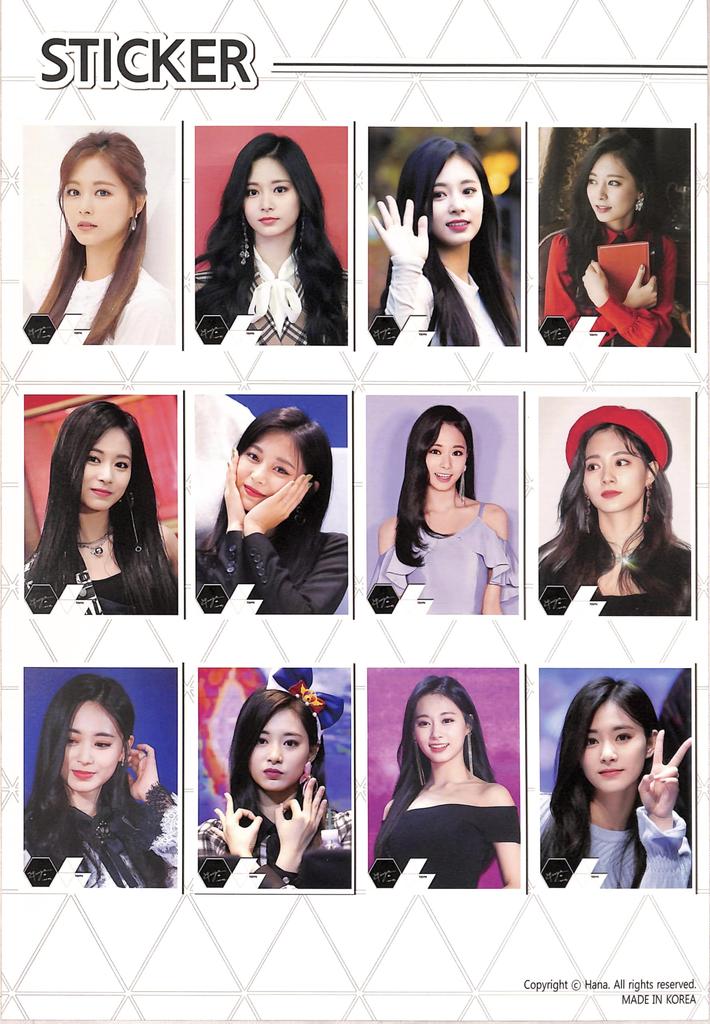 Tzuyu Twice Merchandise Posters (A3 Size, 12 Posters + 1 Sticker) Set [Parallel Import]