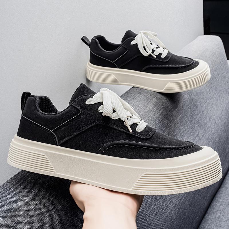 High Quality Casual Leather Men's Board Shoes Fashion Outdoor All-match Boat Shoes Comfy Antiskid Round Toe Work Walking Shoes