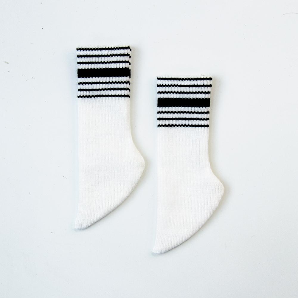 1/4 BJD Fashion Casual Knit Sports Short Socks Black White Striped Socks for 40cm SD/DD Jointed Doll Accessories