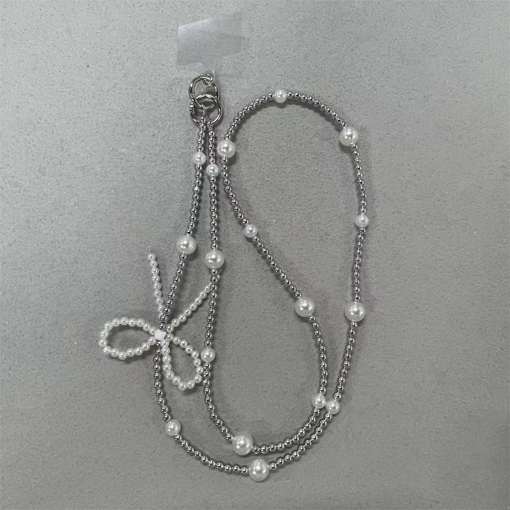 Pearl Love Bow Crossbody Bag Replacement Chain Hanging Accessories Versatile Jewelry Phone Hanging Rope Accessories