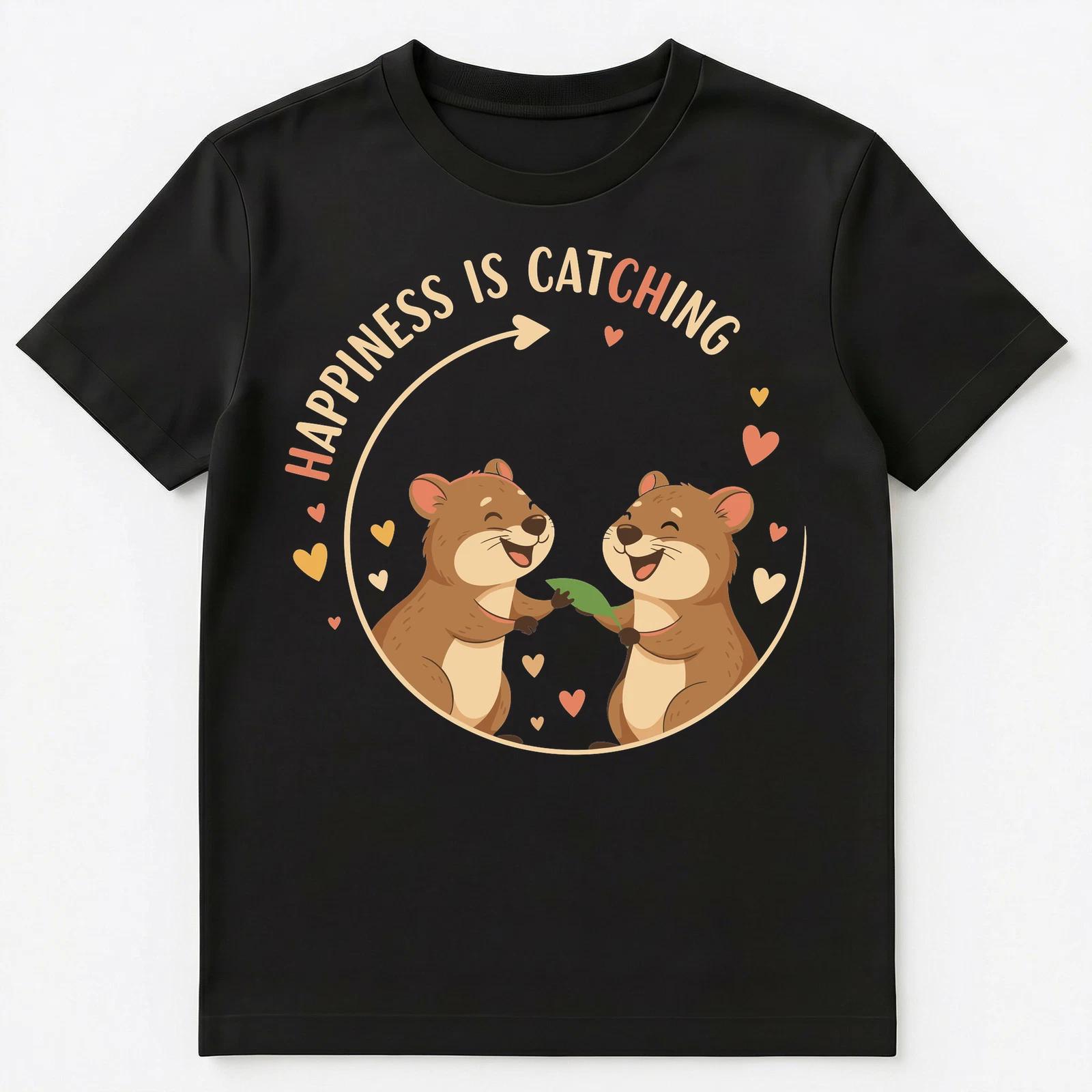 

Cute Otter Happiness Catching Illustration Unisex T-Shirt S