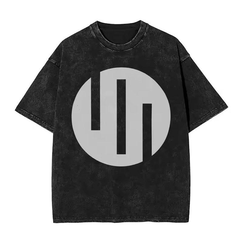 Summer Invincible Animation Mark Washed Vintage Tshirt Loose Fit Unisexs And Unisexs Trendy Printed Couple Short Sleeve Shirt