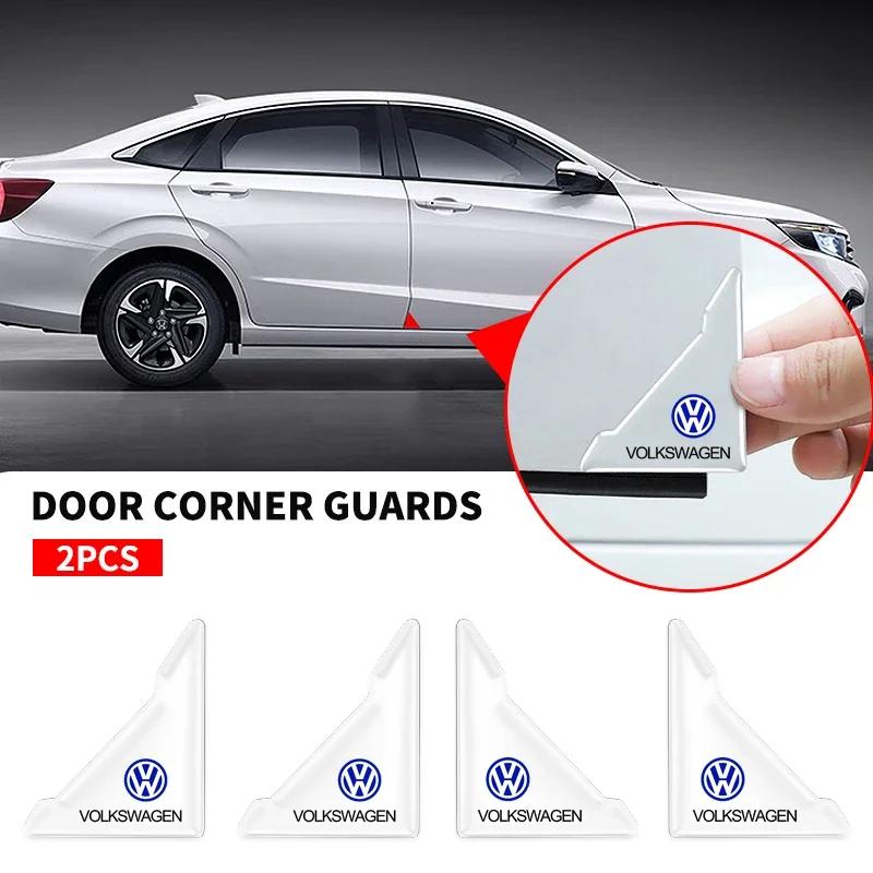 142W2/4pcs Car Door Corner Anti-collision Covers Stickers for Volkswagen GTI Rline Polo Golf MK8 Touareg Passat Magotan Tiguan Jetta