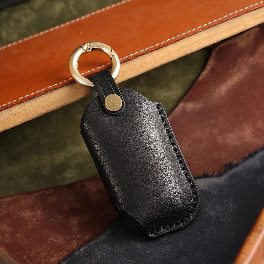 Suitable for Kia New Smart Run Key Cover, Purely Handmade High-end Leather Car Key Bag, Shell Ring.