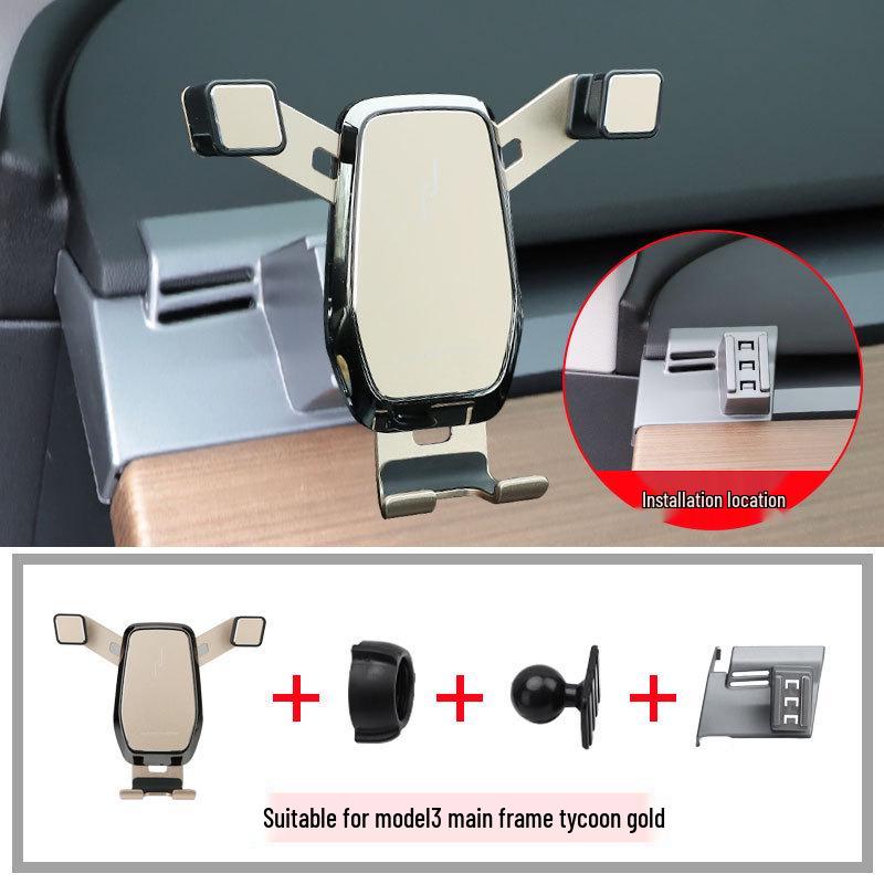 

Suitable for 2021-2022 Tesla Model 3/Y: Left/Right Baked Paint Frame Phone Holder