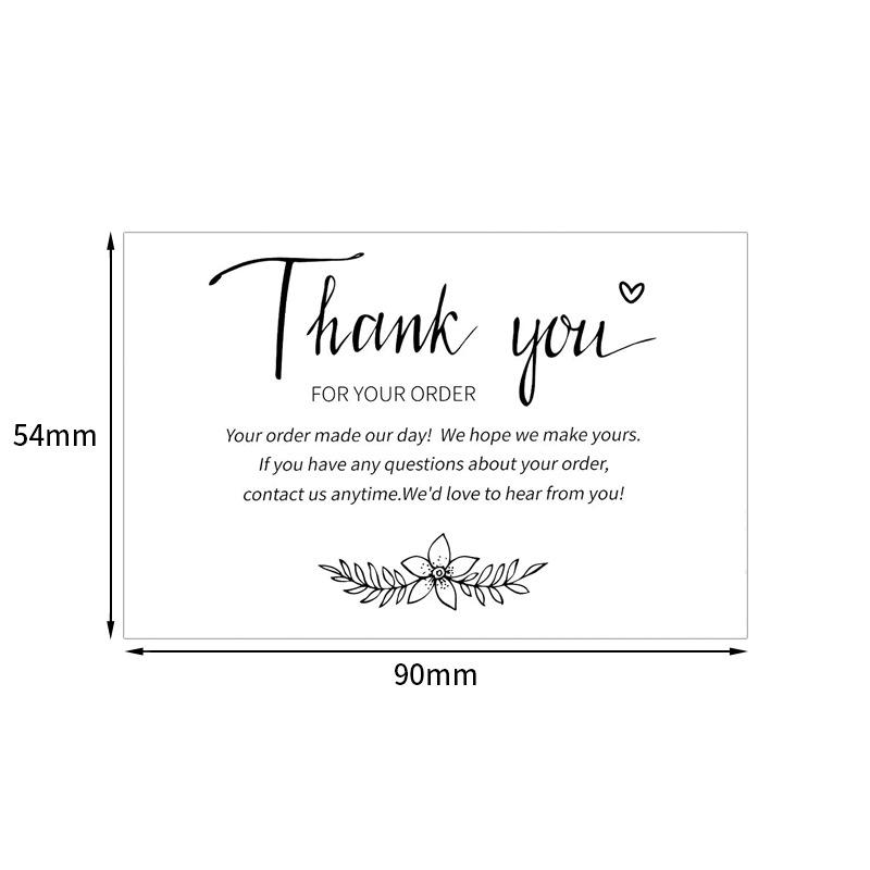 50pcs White Thank You For Your Order Cards Flower Pattern Handmade Package Inserts Small Business Online Retails Gifts