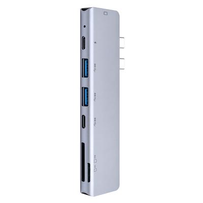 Gray Fast Transmission Type C Adapter For Multi-device Compatibility 4K Laptop Hub Accessories