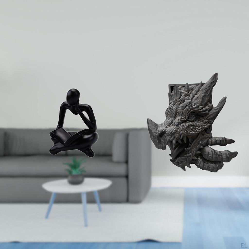 Abstract Thinker Statue Bookend Decoration for Tabletop Living Room Shelf Office Bookshelf Home