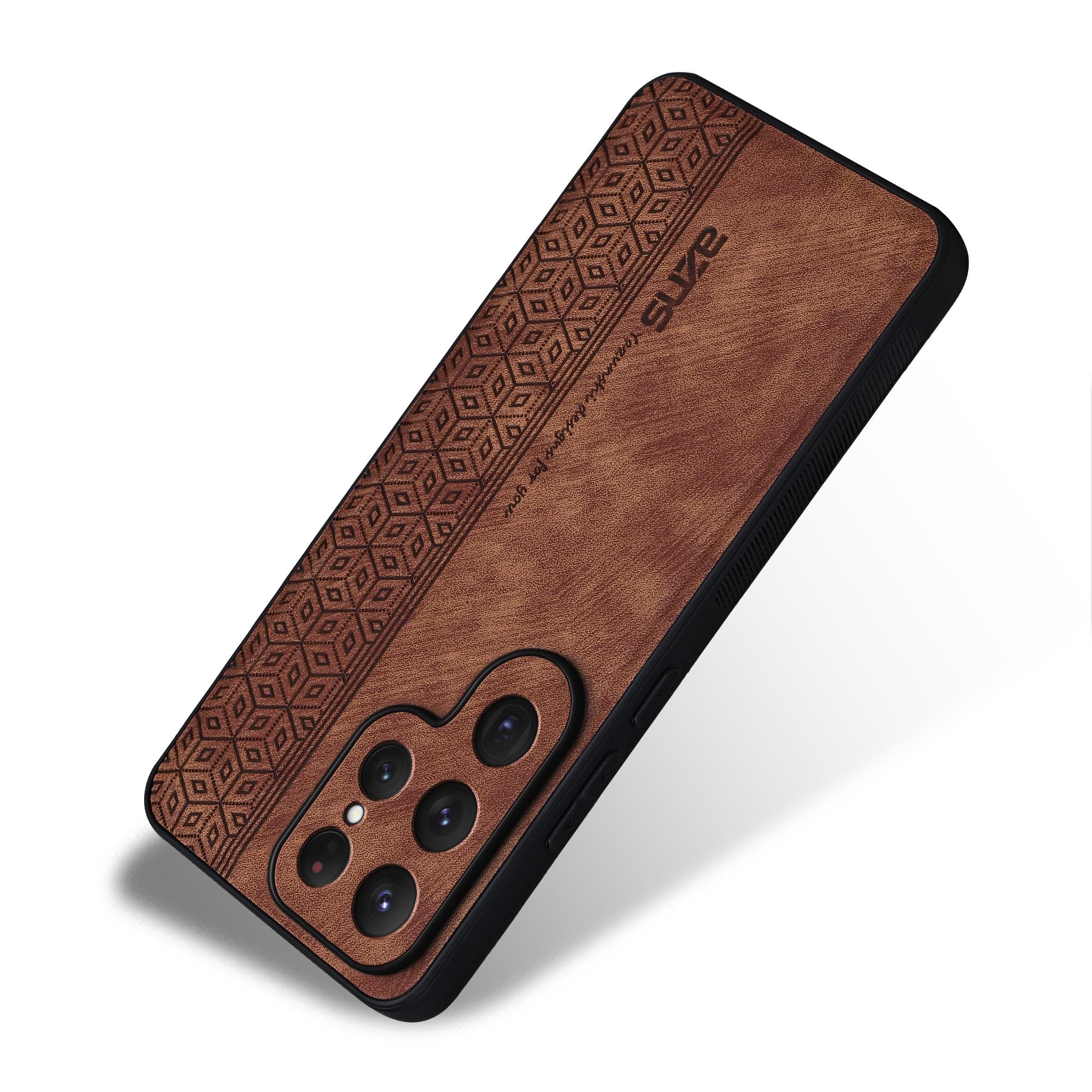 

For Samsung Galaxy S25 Ultra Case Protective PU Leather Covered TPU Phone Shell Black